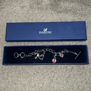 Swarovski silver hearts charm bracelet